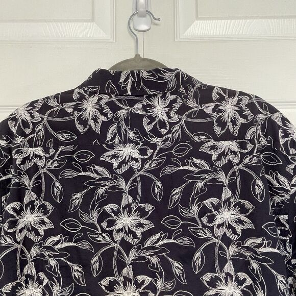 Men’s Slate & Stone Floral Embroidered Short Sleeve Button Down Shirt Size XXL - Picture 6 of 9